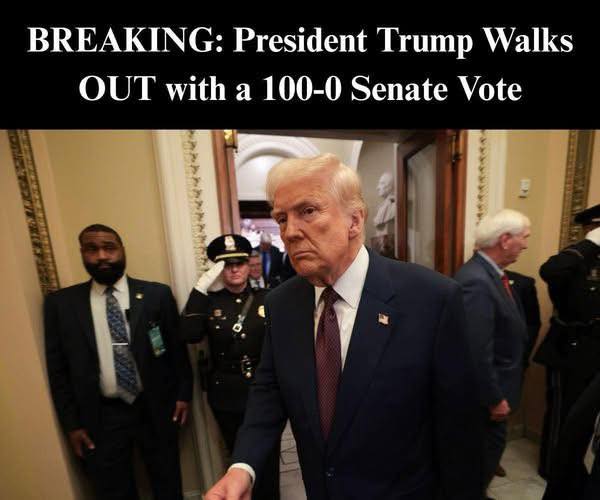 “Donald Trump Walks Out as Senate Votes 100-0 — What Just Happened?”